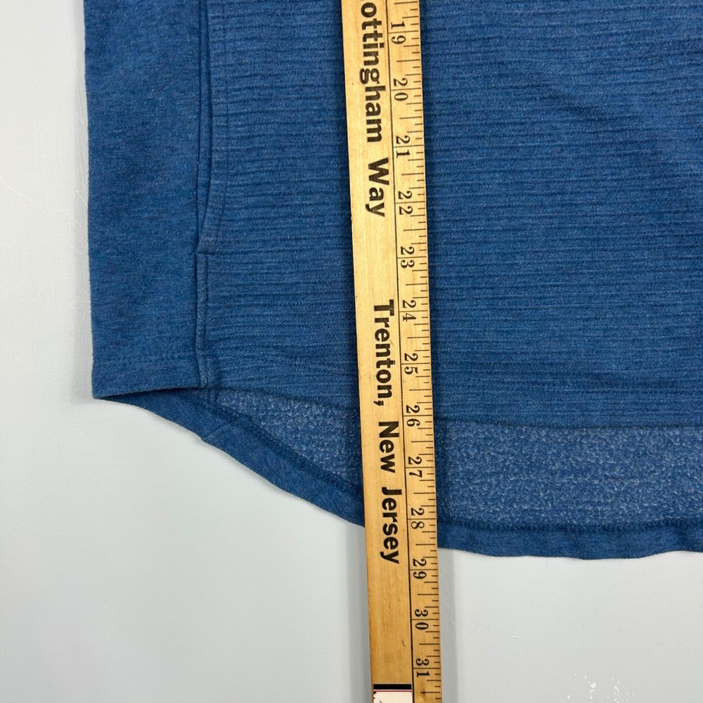 LL Bean Womens Funnel Neck Pullover Blue Heathered Sweatshirt Thumbholes Size M - Picture 7 of 9